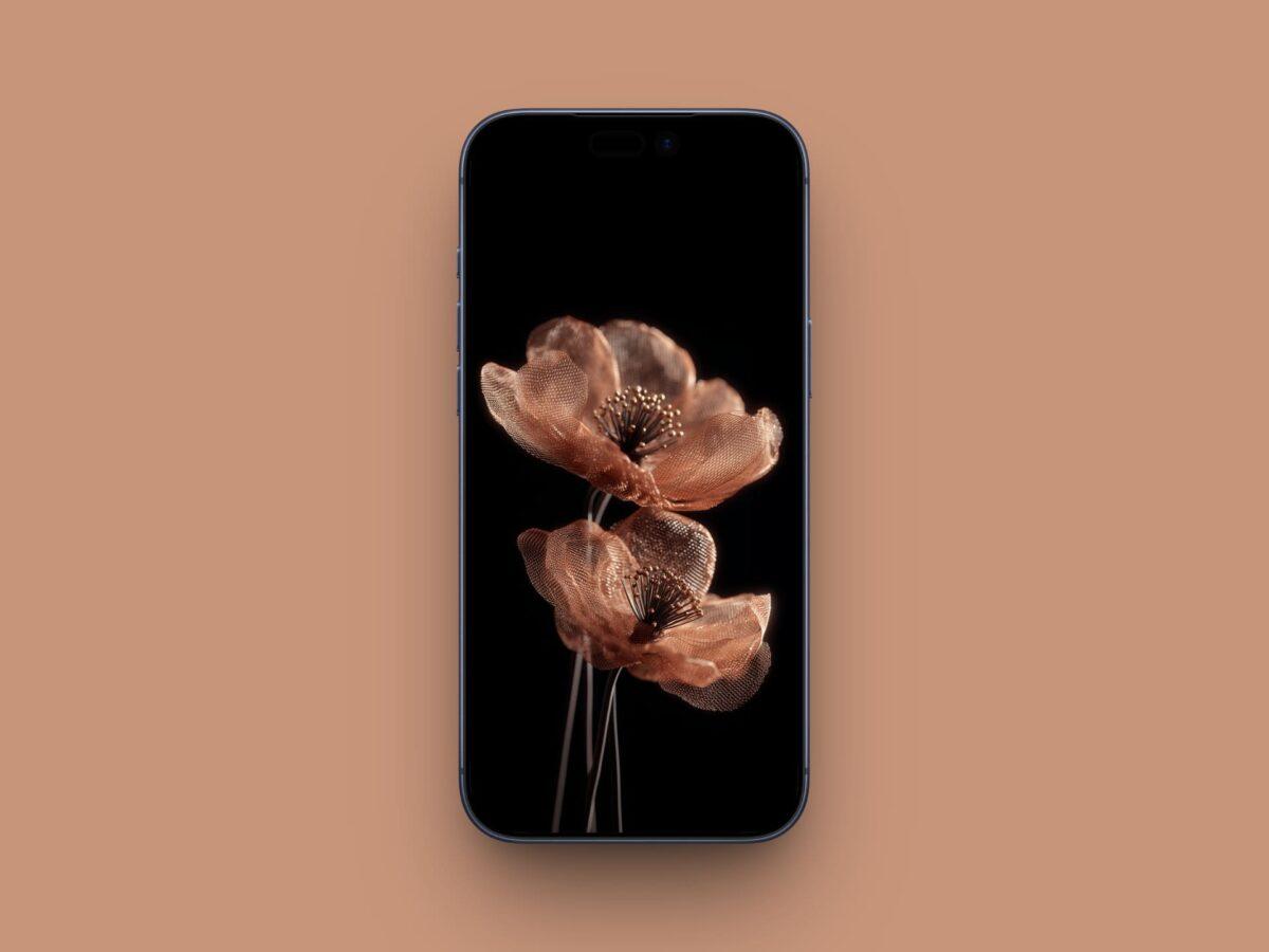 Copper Mesh Flower Art wallpaper for iPhone