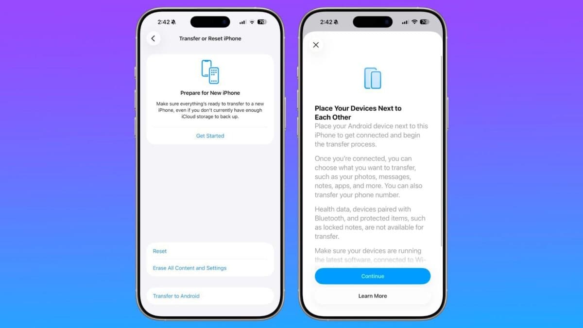 Transfer to Android