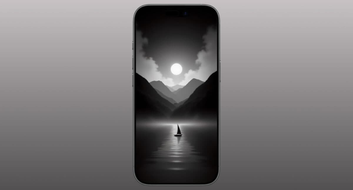 Black and white Moonlit valley