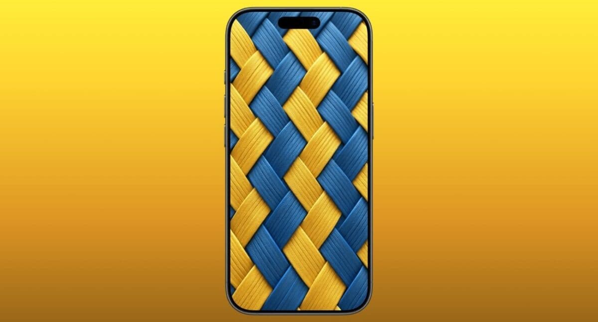 Woven blue and yellow ribbons