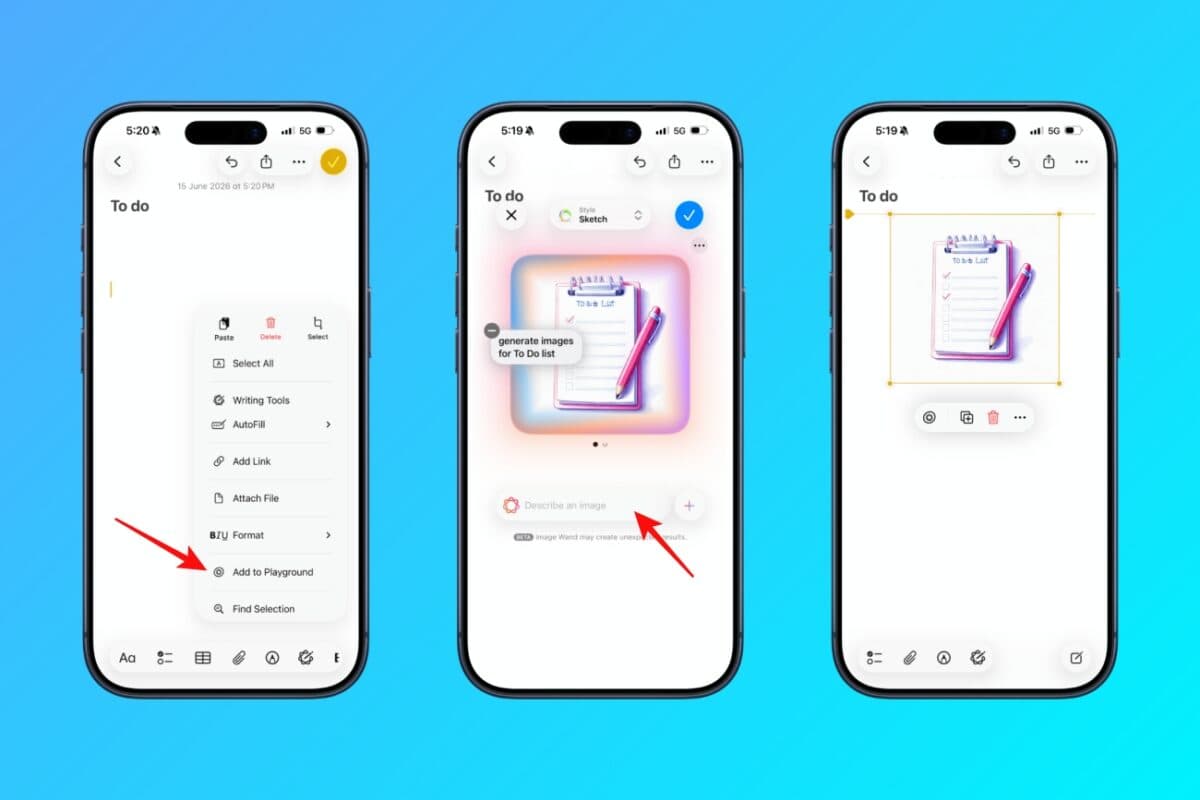 Image Playground in Notes