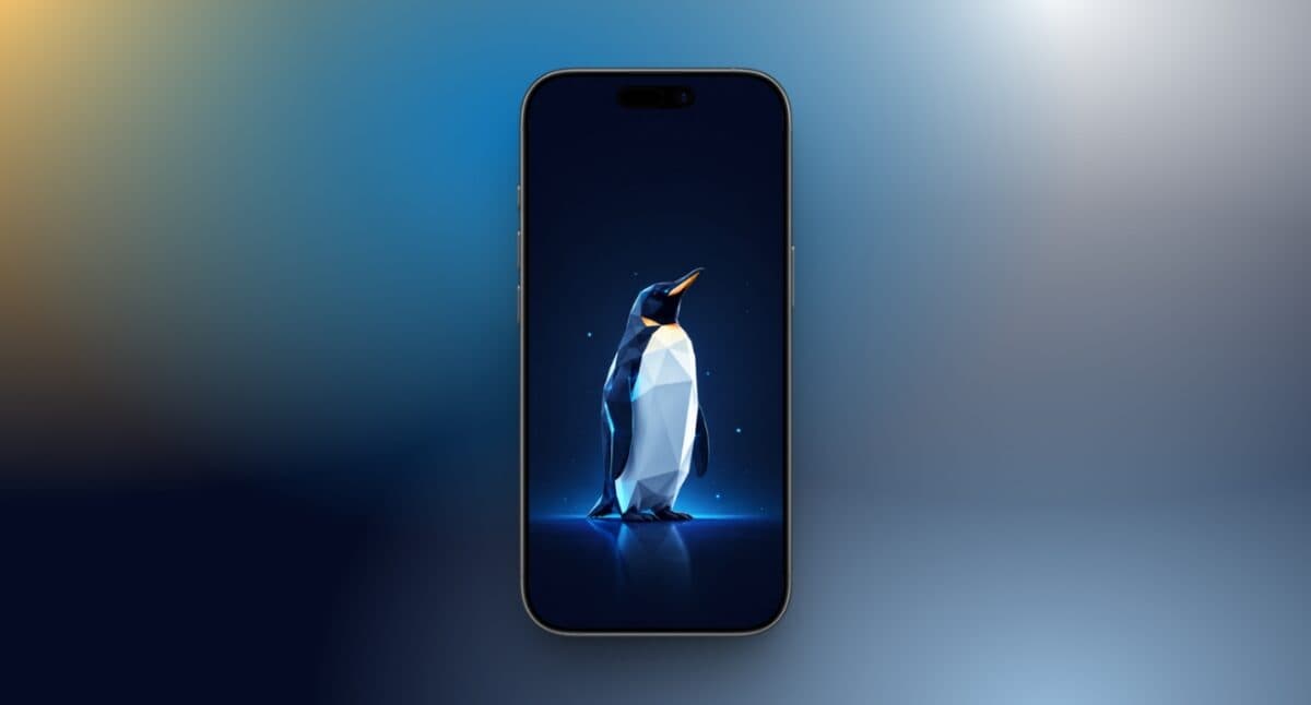 Neon minimalist penguin