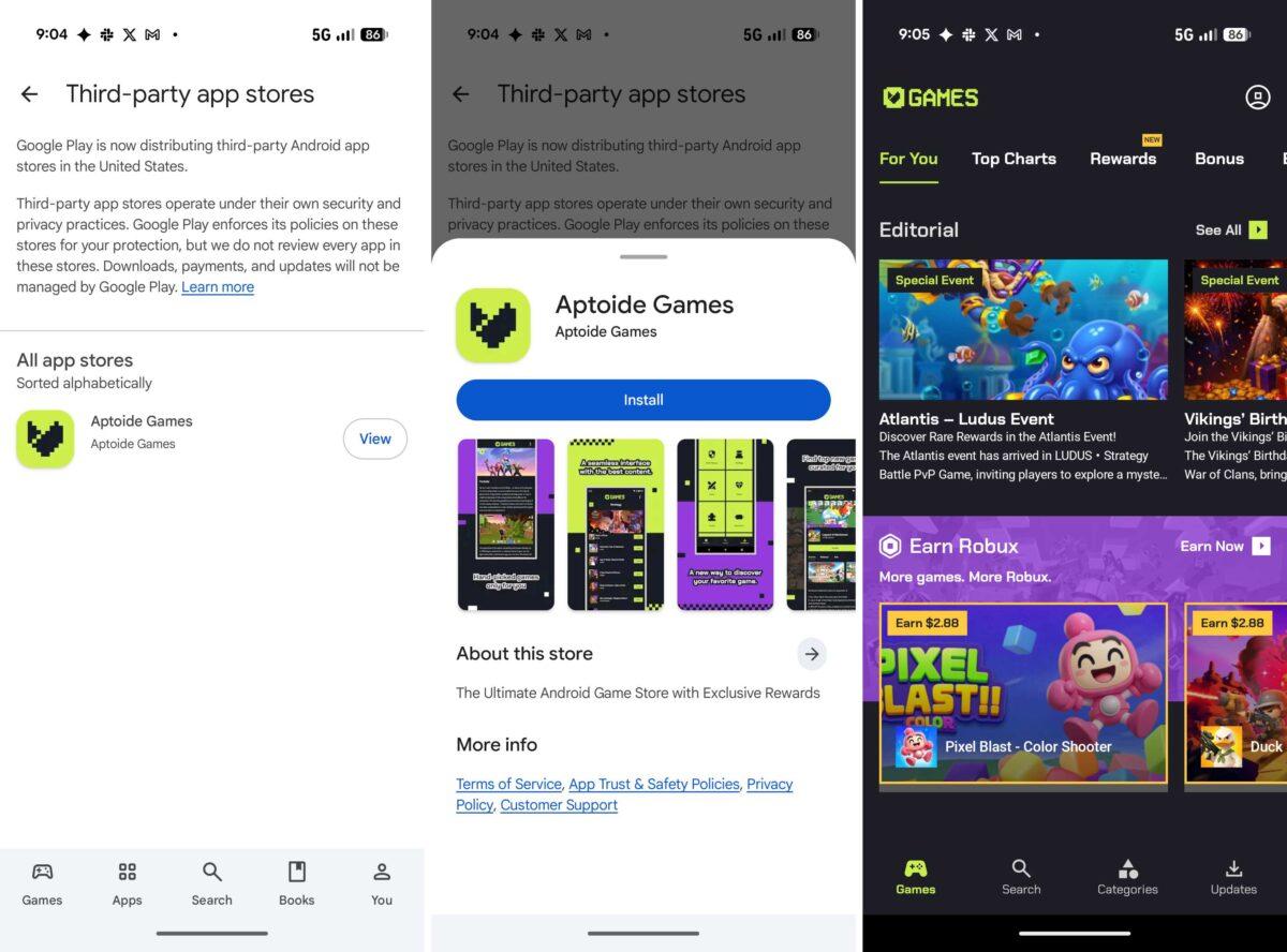 Third-party app store Download from Google Play Store