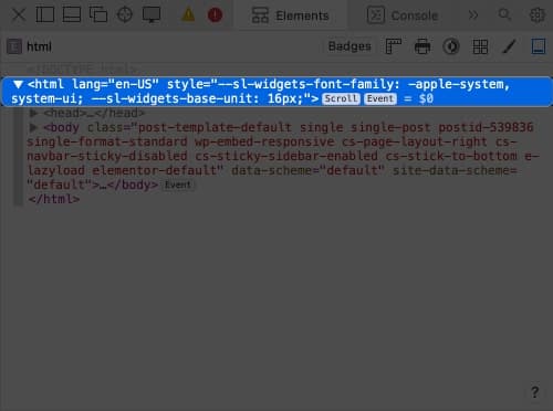 Select the first line of the code