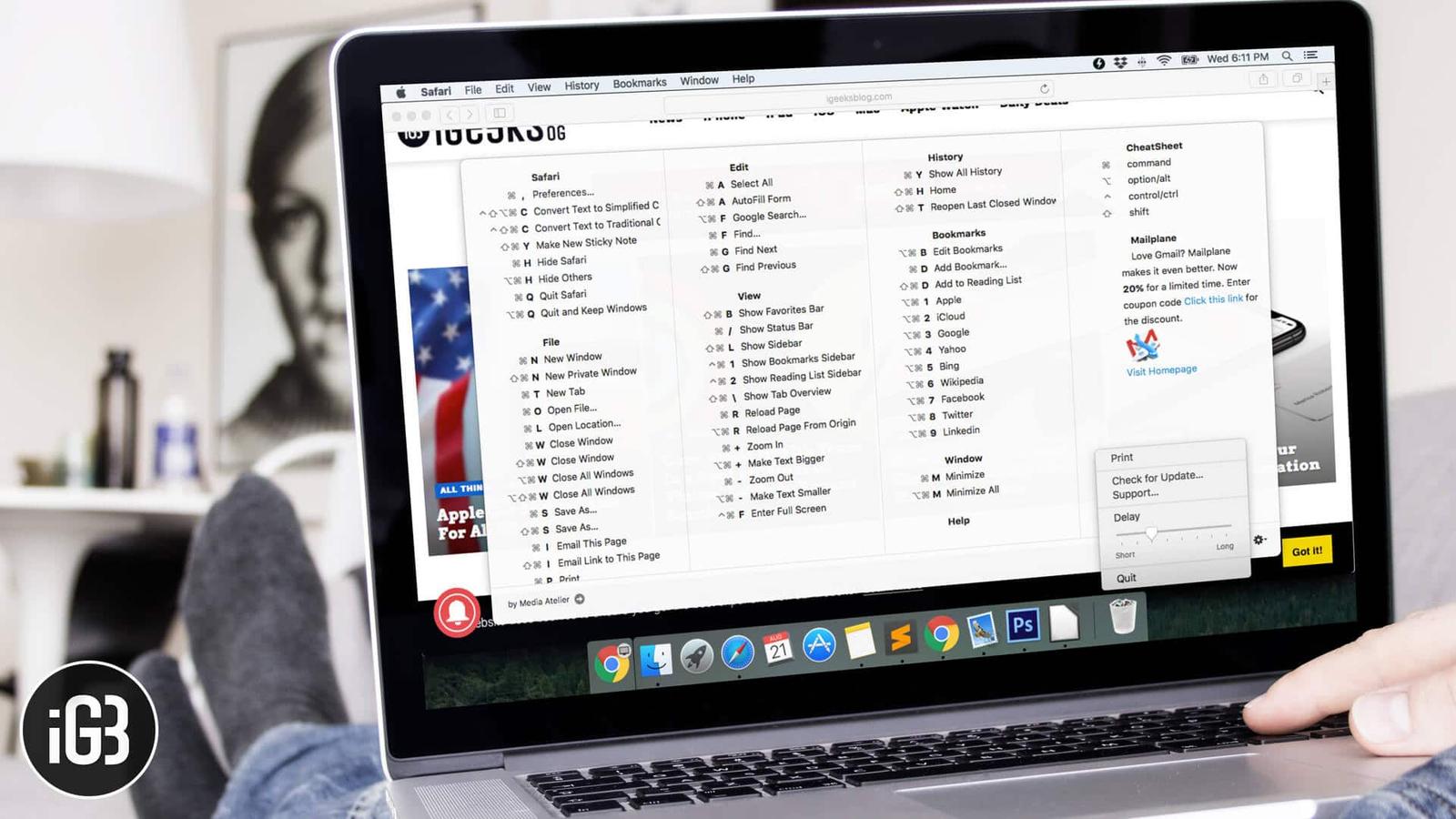 How to Quickly See All The Keyboard Shortcuts for Any Mac App with CheatSheet