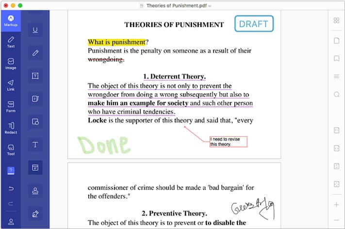 Use Markup option in PDF using PDFelement 7 on Mac