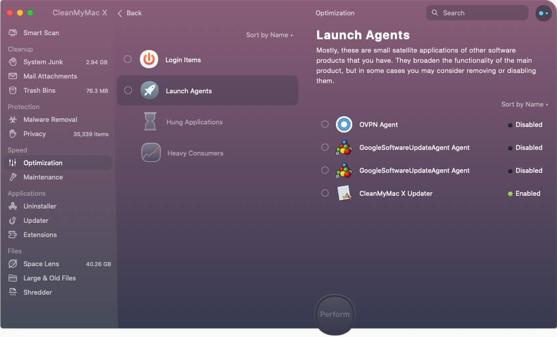 Disable background apps to speed up Mac