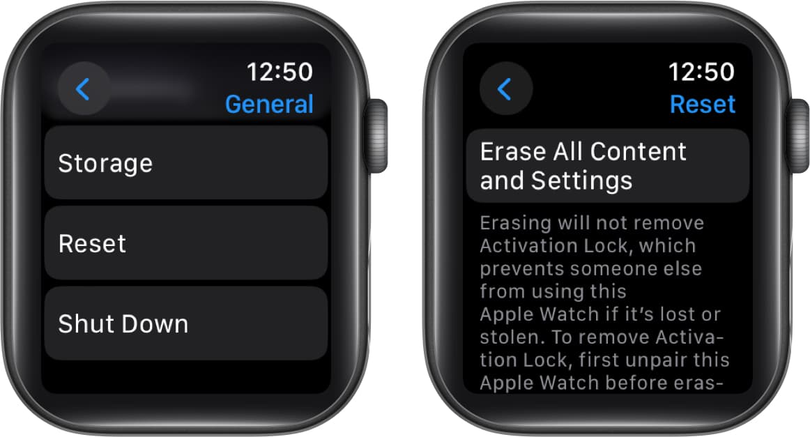Select Reset and Tap Erase all content and Settings
