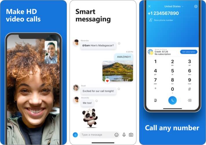 Skype iPhone and iPad App Screenshot