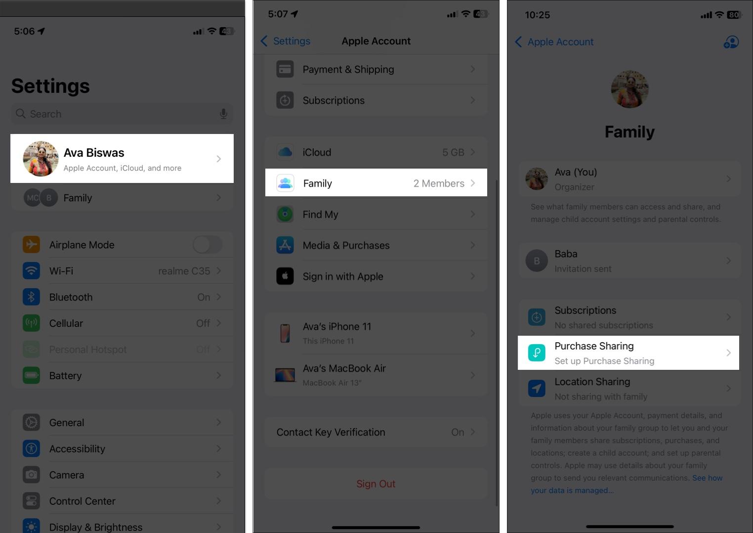 download apps on iPhone using family sharing method.