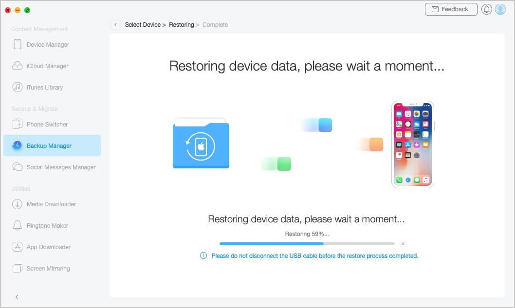 Restore Backup using AnyTrans