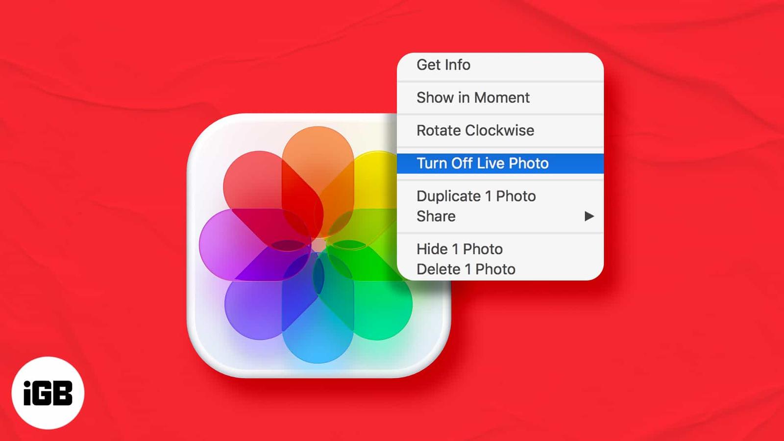 How to change Live Photos to still photos on Mac