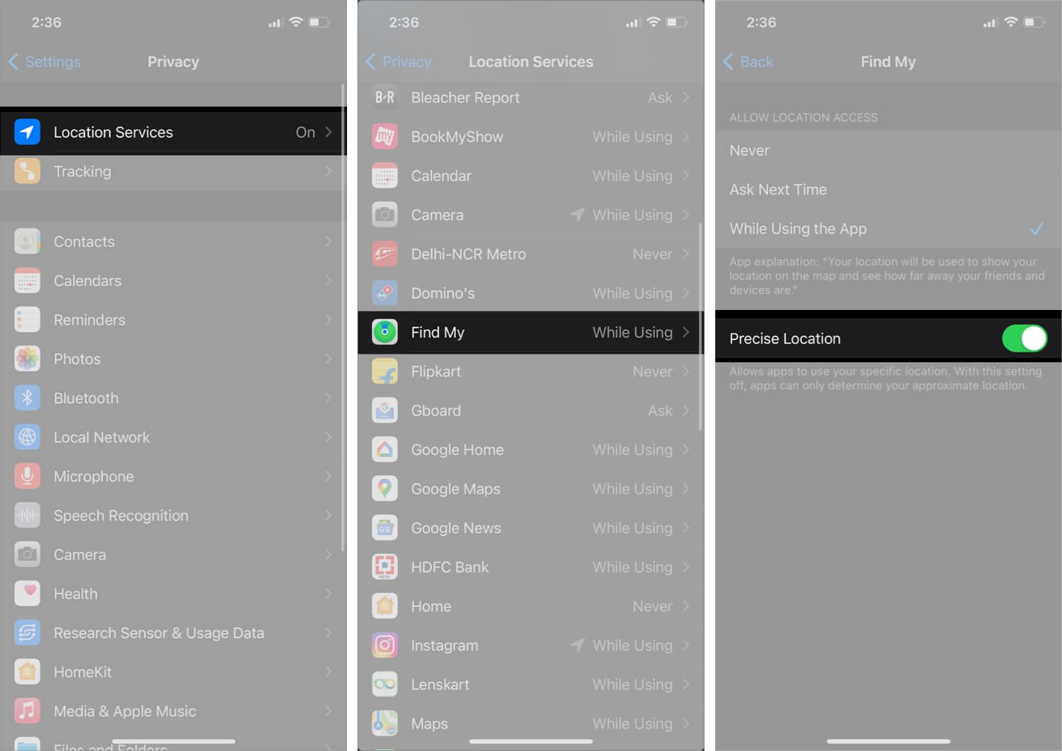 Make sure precise location is enabled on iphone