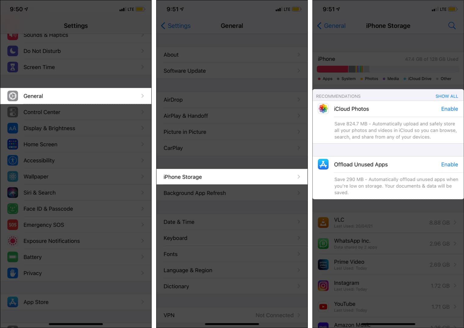 Manage storage on iphone automatically by apple recommendations