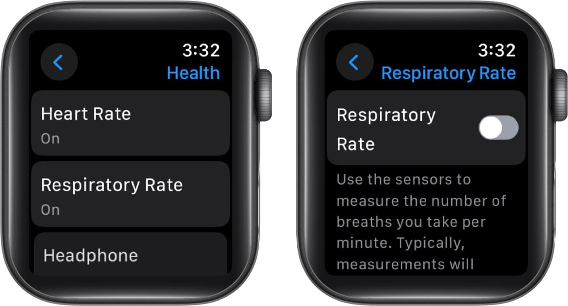 Turn off Respiratory Rate on Apple Watch.