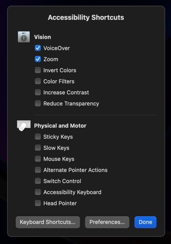 Enable voiceover touch bar with MacBook Pro