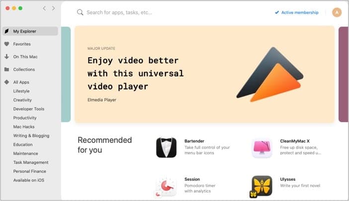 App recommendations and latest updates with Setapp