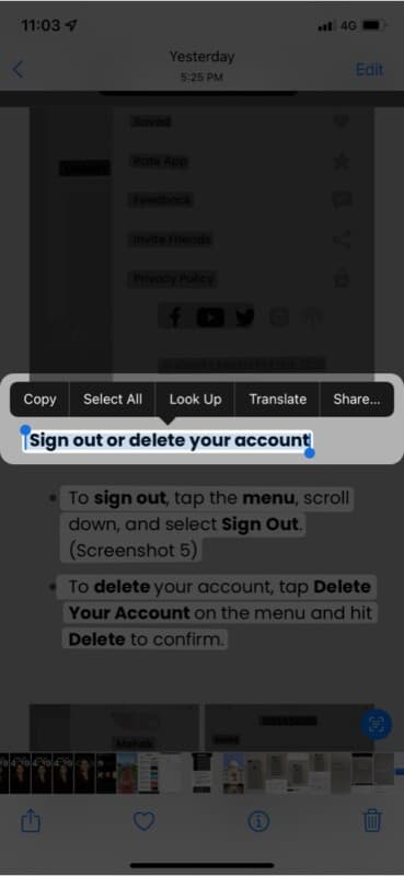 Choose text recognition options Apple Live Text