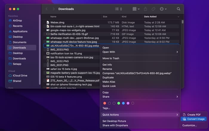 Quickly convert images and photos in macOS Monterey