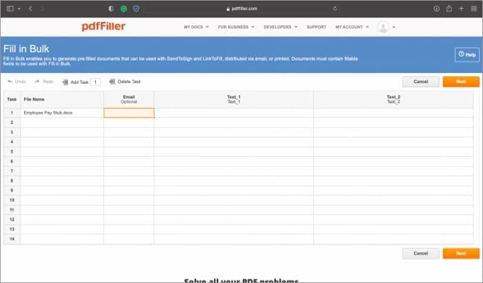 Fill forms automatically via pdfFiller