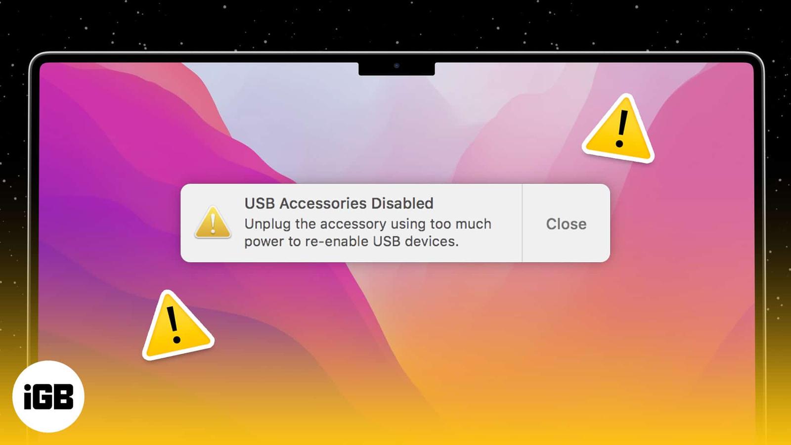 How to fix USB Accessories Disabled error on Mac