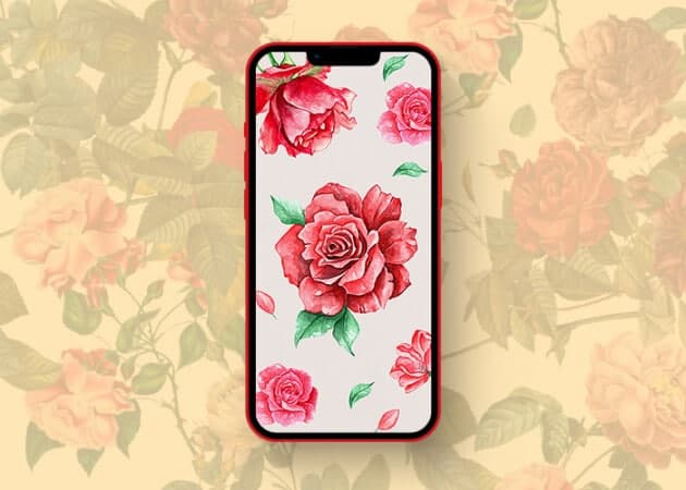 Beautiful rose wallpaper water color edition