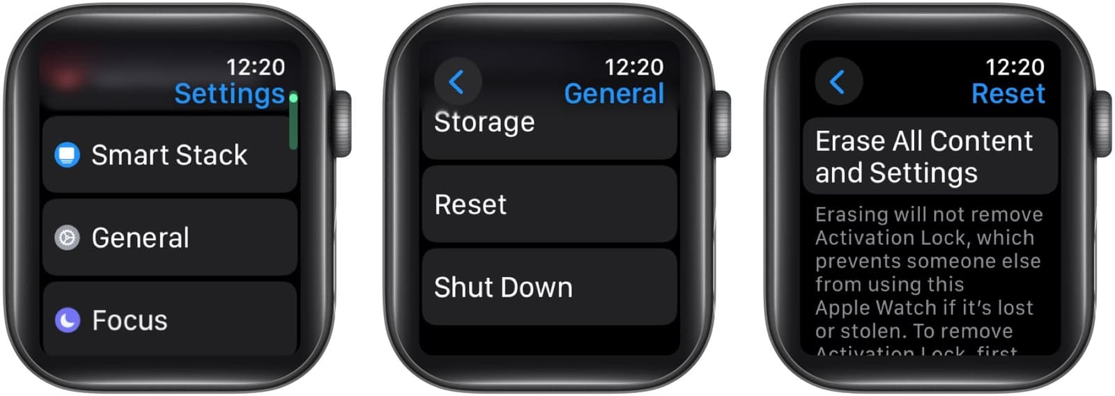 Factory resetting an Apple Watch.
