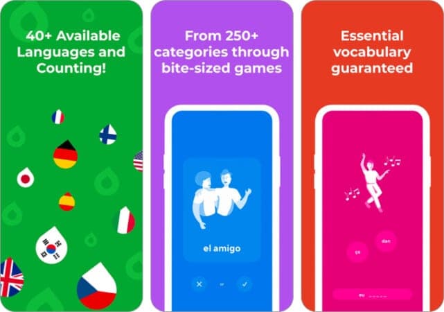 Drops language learning app for iPhone and iPad