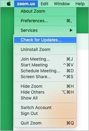 Update Zoom App on Mac