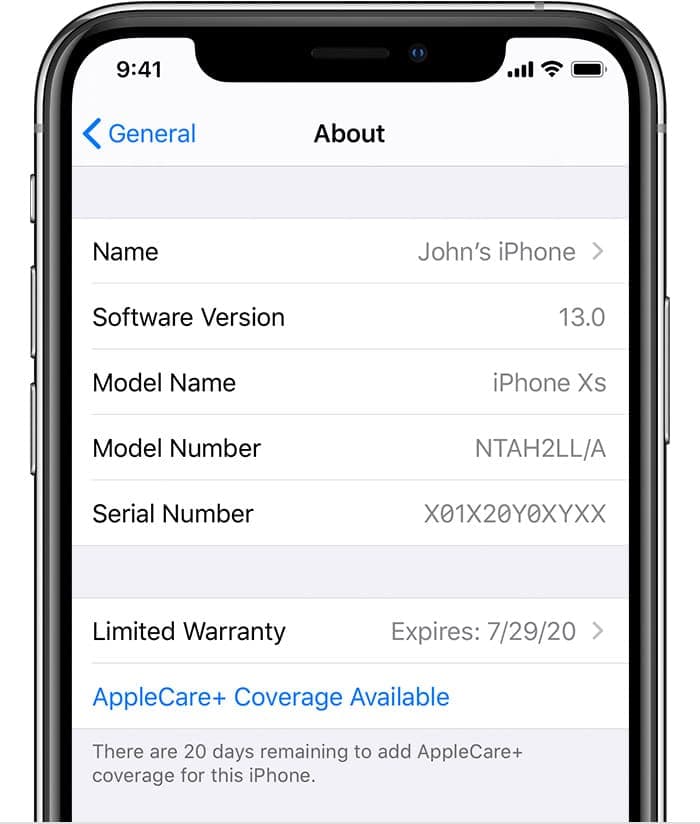 Applecare on iphone