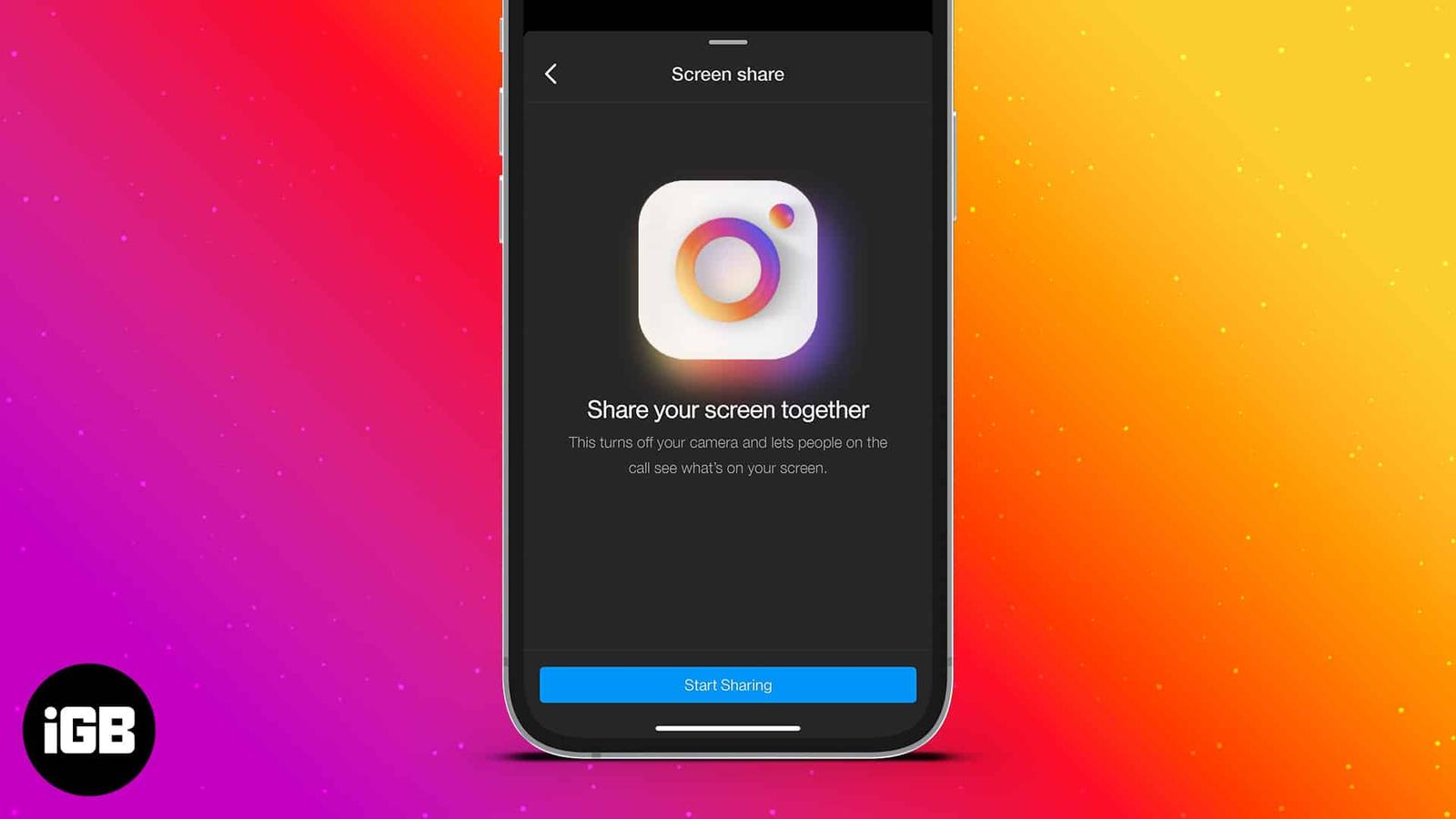 How to share screen on Instagram video calls