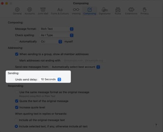Turn on the undo send delay on your Mac
