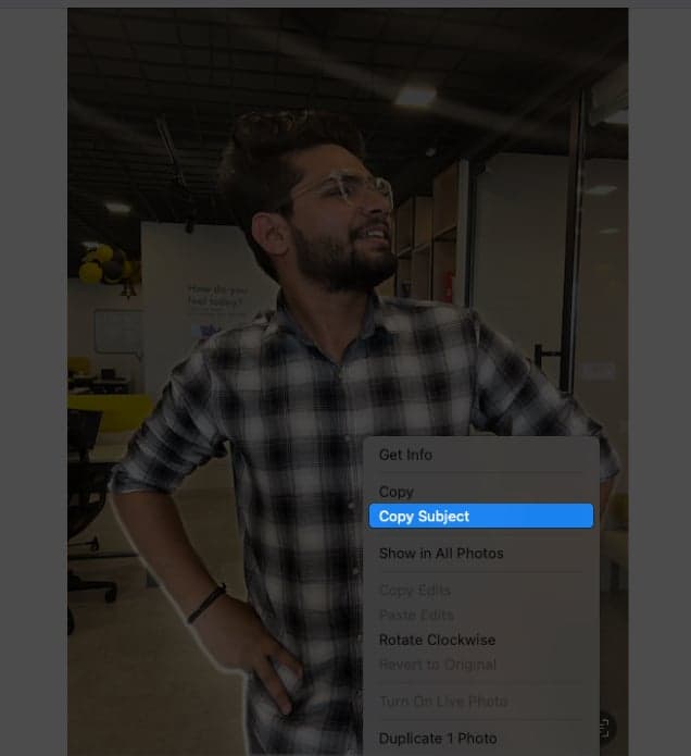 copy subject on photos on Mac