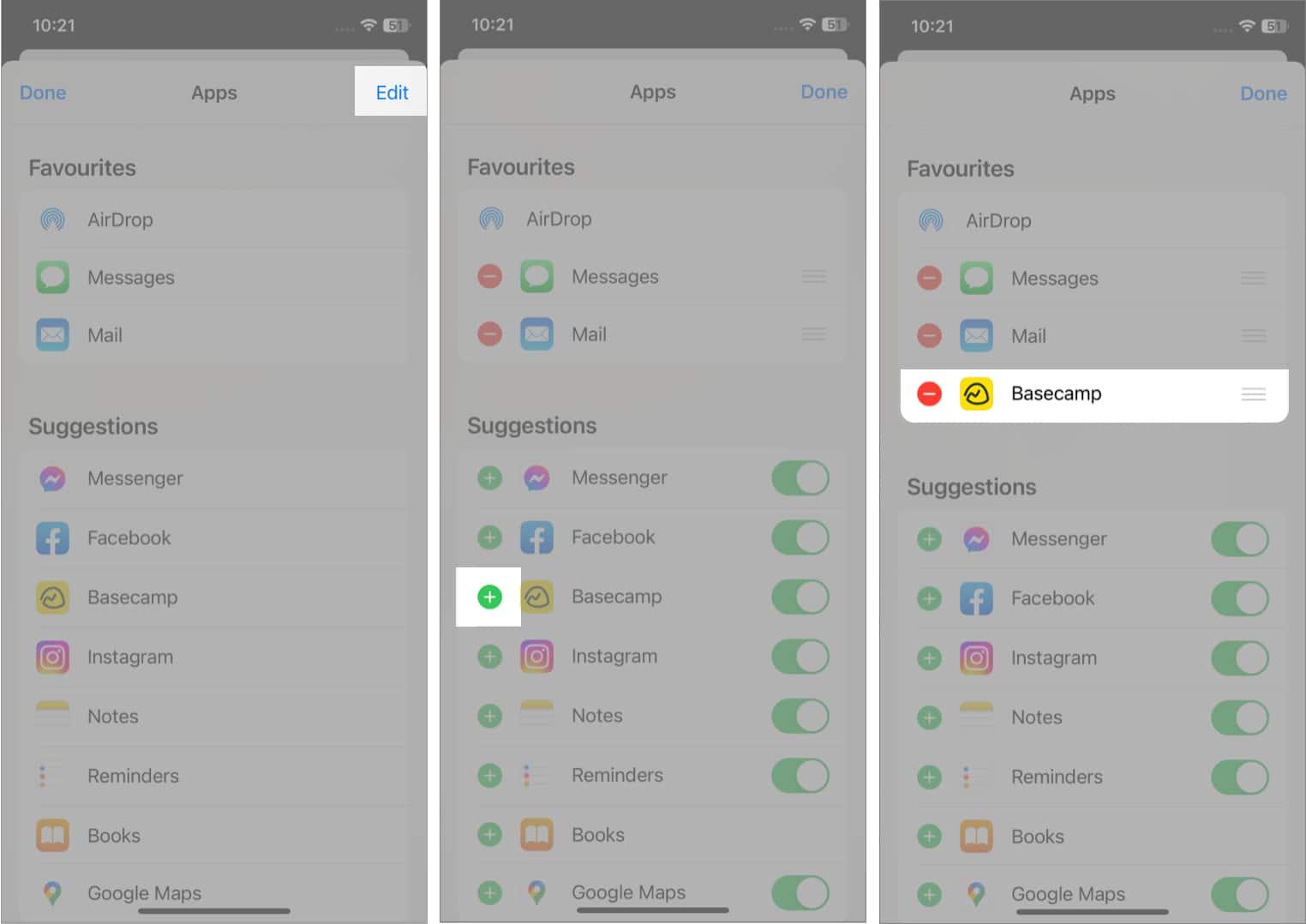 Add apps to Share Sheet on iPhone