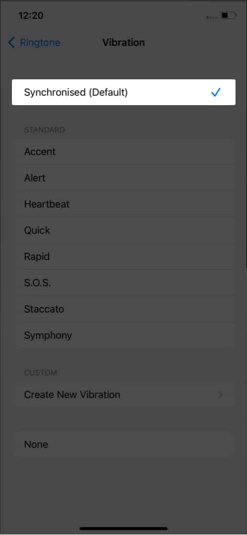 Choose a different vibration pattern on iPhone