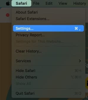 Go to Safari in Settings on Mac