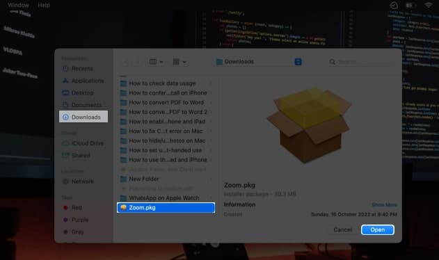 Set up app from Installer on Mac