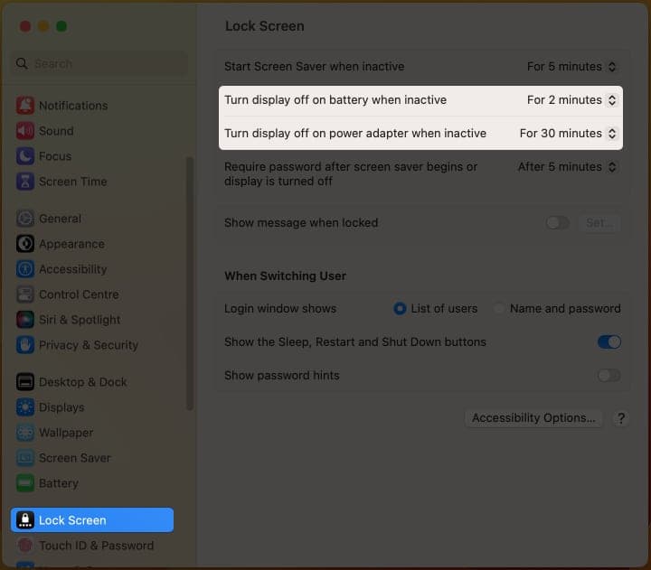 Change wake and sleep settings on Mac