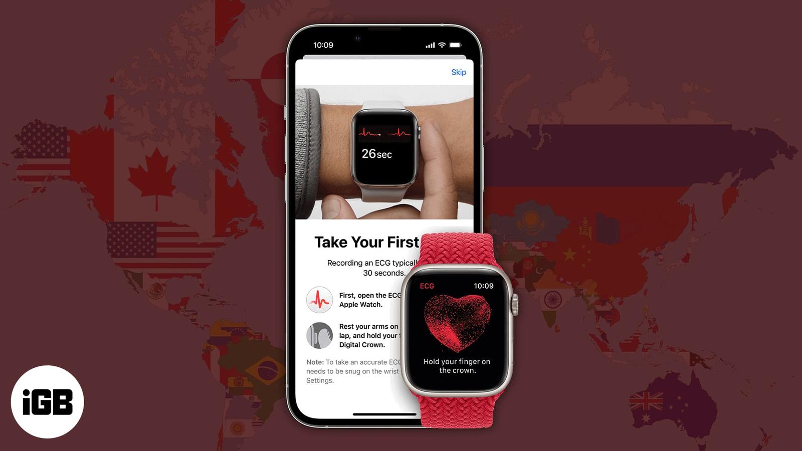 Countries that now support the ECG app on Apple Watch with watchOS 11
