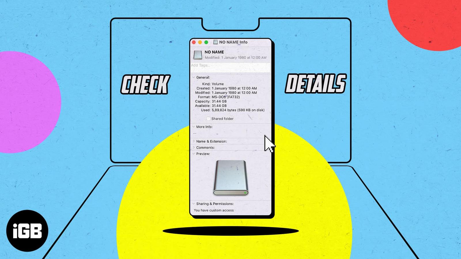 How to determine file system of external drive on Mac