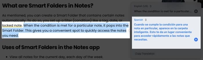 use the Play button on the right to hear the text aloud