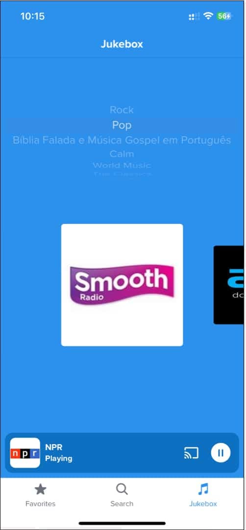 Jukebox in Simple Radio iOS app