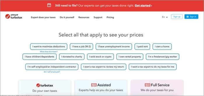 Turbotax tax software