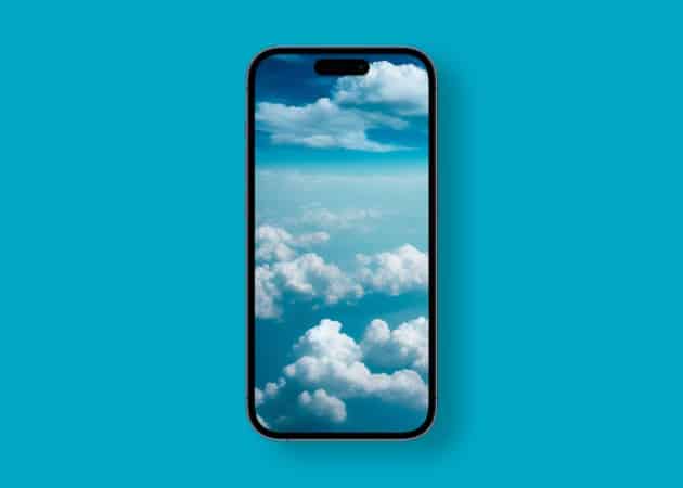 Blue clouds wallpaper for iPhone