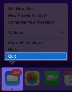 Force Quit Mail App