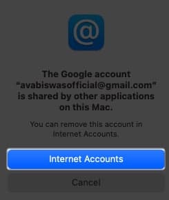 Select Internet Accounts