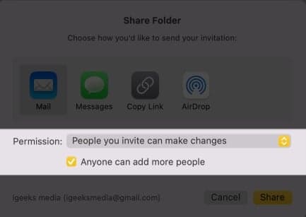 Manage permisseions accordingly in the notes app