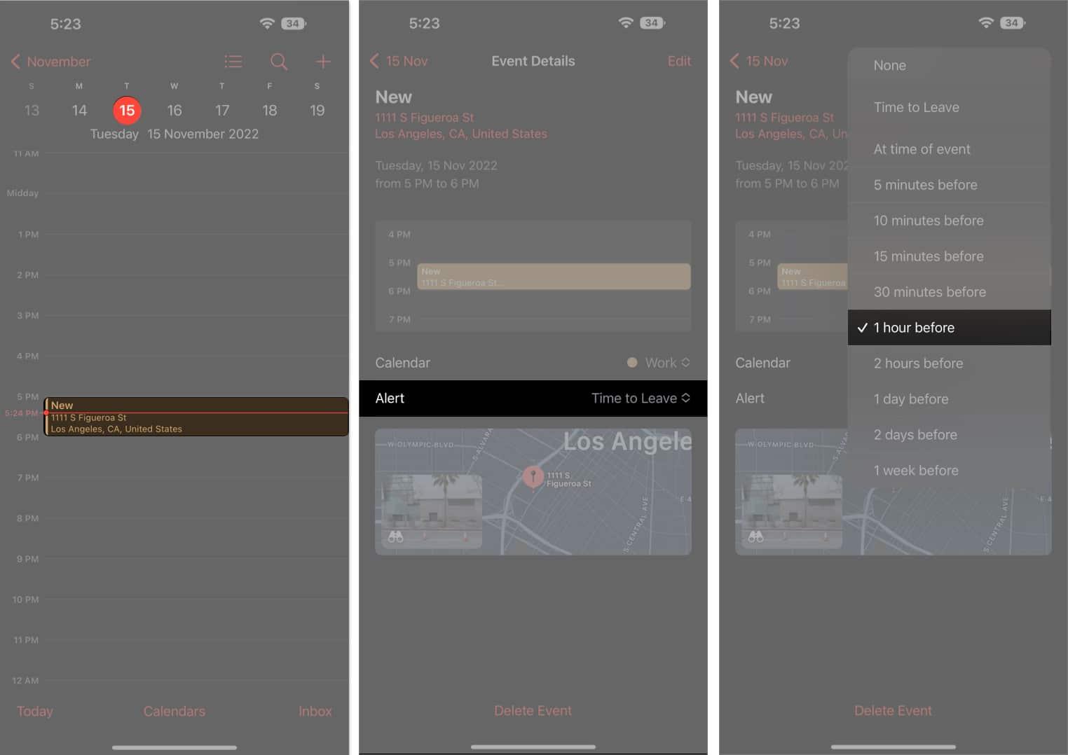 How to modify leave now notifications on iPhone