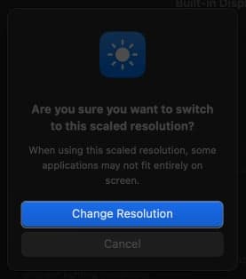 click change resolution in settings