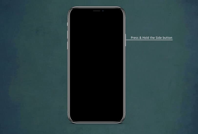 Press and hold the side button on iphone 11